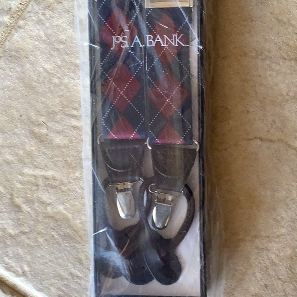 Jos.A.Bank men’s suspenders. Maroon color